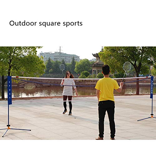 Tennis net Ball network Folding Net Badminton Net Mobile Portable Badminton Tennis Rack Simple Net Folding Net Column Best Gift (Color : Blue, Size : Net width=510cm)