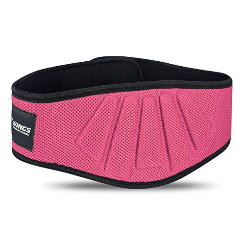3WINGS Bodybuilding Belt for Gym Training - Back Support - Neoprene Lumber Pain Fitness Exercise - Good for Weight Lifting, Functional Training, Powerlifting (S, Pink)