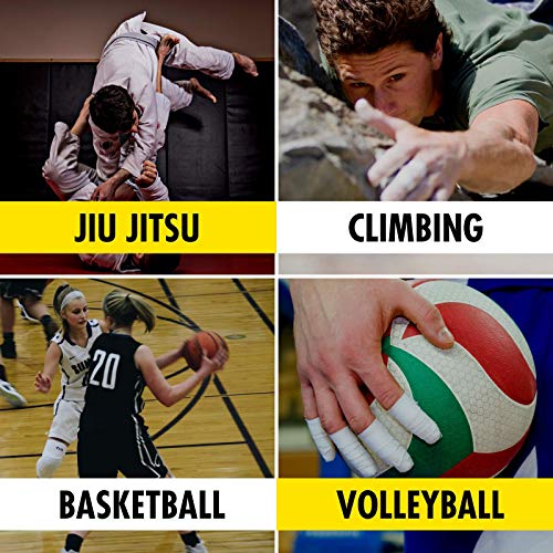 2 Rolls SPORTTAPE Finger Tape Zinc Oxide Tape - Black - 1.25cm x 10m for Jiu Jitsu, Rock Climbing, BJJ, Crossfit Grapple Tape, Splinting Tape, Climbing Tape, Jiu Jitsu Tape