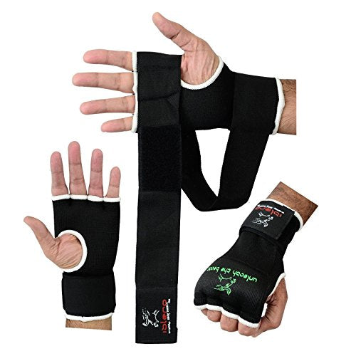 Islero Boxing Inner GEL Gloves hand Wraps Punch Bag MMA Grappling Martial Arts Bandages (Large/XL)