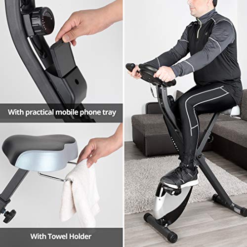 Ultrasport F-Bike and F-Rider, Fitness Bike Trainer, Sporting Equipment, Ideal Cardio Trainer, Foldable Indoor Trainer for Home use, Different Resistance Levels, LCD Display, Suitable for Everyone