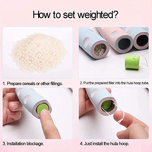 A86 Adult Hula Hoop, 1-5 kg Weighted Hula Hoop, Stainless Steel Fitness Hula Hoop, 6 Segments, Detachable, Suitable for Fitness / Weight Loss / Tummy Shaping, Blue / Pink
