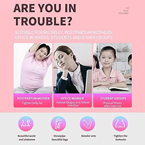 Fitness hula hoops,Weighted Hula Hoops Adults Weighted Exercise Hoop Smart Hula Hoop 2 In 1 Abdomen Fitness Weight Loss Massage Non-Fall Hula Hoops 24 Detachable Knots Adjustable Weight Auto-Spinning