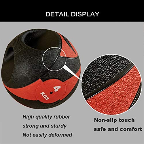 Medicine Ball AGYH Binaural, Boxing Training Strength Training Core Training Rubber Bouncy Ball, 10kg/22lb