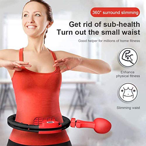 2 Packs Non Dropping Smart Hula Hoop, Weighted Hula Hoop with Intelligent Counting Adjustable Hoola Hoops 360°Rotating Hot
