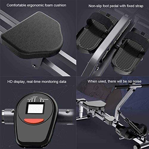 AMZOPDGS Rowing Machines, Rowing Machine Rower,Household Aerobic Rowing Machine Foldable,Adjustable Resistance,Fitness Equipment,Metal Rowing Machine for Home Use Running
