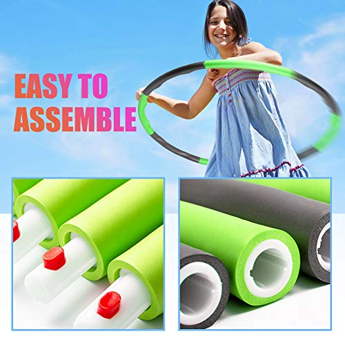 Foxmog Weighted Fitness Hula Hoops for Adults for Weight Loss and Exercise,6-8 section Detachable Adjustable Wavy Design, Indoor Hoola Hoop for Women and Children
