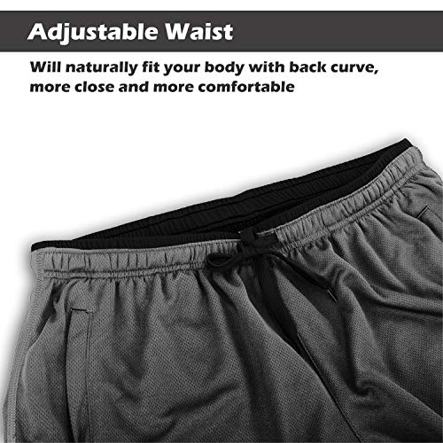 FEDTOSING Mens Track Suit Bottom Joggers Casual Workout Trousers Gym Sports Yoga Open Hem Loose Fit Grey Black L