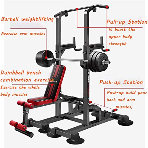 ZYQDRZ Heavy-Duty Multifunctional Power Tower, Pull-Lift Belt Platform Bench Press, Strength Training Fitness Exercise Equipment, Used for Home Gym Strength Training