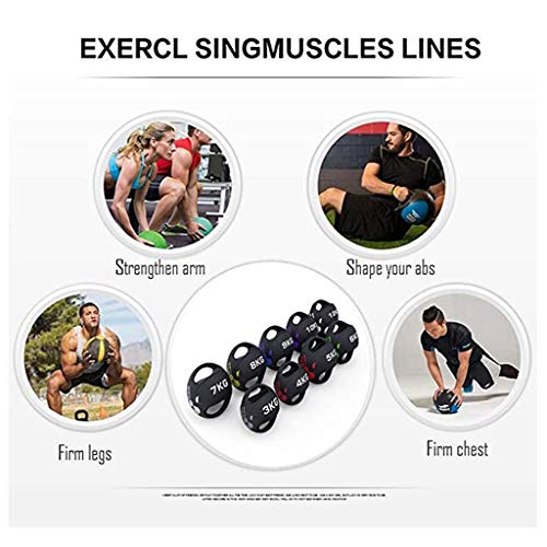 Medicine Ball Double Handle Medicine Ball Bouncy Ball, Home Gym Core Muscle Training Resistance Training Aerobic Exercise Fitness Ball (Size : 3kg/6.6lbs)