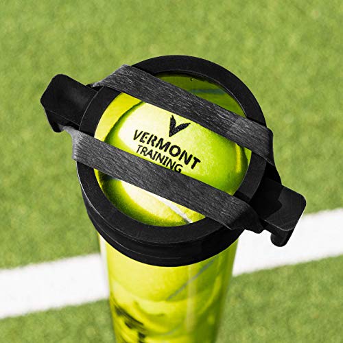 Vermont Tennis Ball Pick-Up Tube - Simple Tennis Ball Collection – 15-Ball Capacity (Regular Tennis Balls) | Long-Lasting PVC Construction | Top Rubber Lock Strap