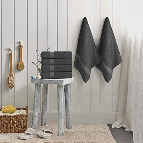 Utopia Towels Cotton Towels, 60 x 120 cm Towels for Pool, Spa, and Gym Lightweight and Highly Absorbent Quick Drying Medium Towels, (Pack of 6) (Grey)