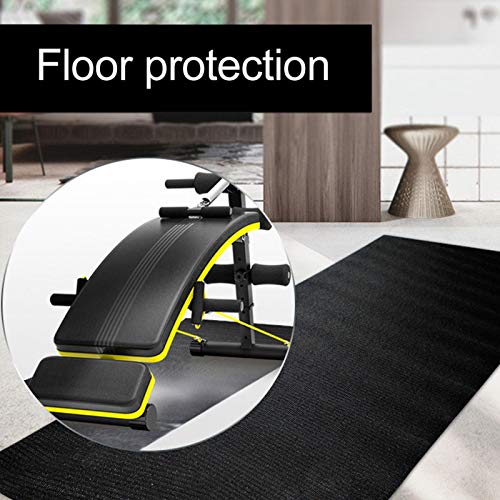 Exercise Fitness Mat, High Density Exercise Equipment Mat Durable Bicycle Trainer Floor Mat for Under Stationary Bike, Spin Bike, Fitness Equipment, Home Gym Floor Protection (Black)