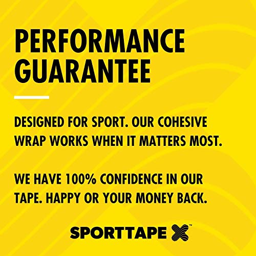 6 Rolls SPORTTAPE Cohesive Compression Bandage - 2.5cm x 4.5m - Beige - Self-Adhesive, Vet Tape, Thumb Tape, Coban Cohesive Wrap, Goalkeeper Finger Tape