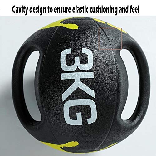 Medicine Balls WXYZ Fitness Double Handle, Rubber Solid Training Ball, Strength Training 3kg, 4kg, 5kg, 6kg, 7kg, 8kg, 9kg, 10kg (Size : 3kg)