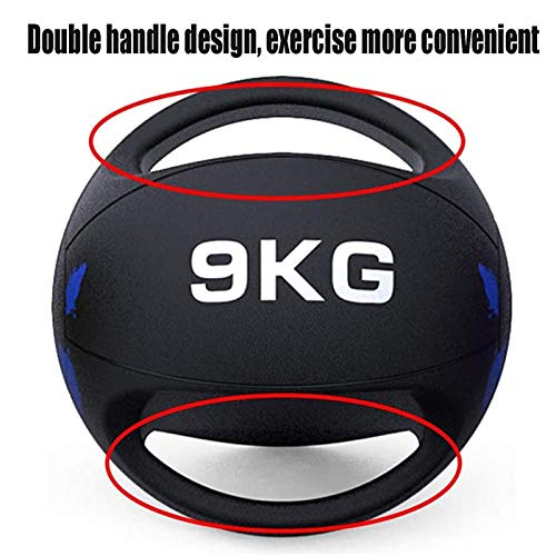 Medicine Ball Double Handle Medicine Ball Bouncy Ball, Home Gym Core Muscle Training Resistance Training Aerobic Exercise Fitness Ball (Size : 3kg/6.6lbs)