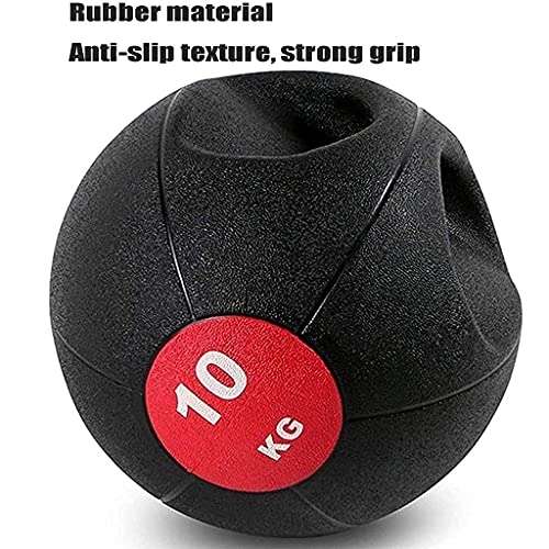 PLUY Wear-resistant slam ball Medicine Balls,Bouncy Ball with Anti-Slip Textured Surface,Ergonomic Dual Handle for Strengthening Core Muscles,Cardio Workouts and Resistance Training (Siz