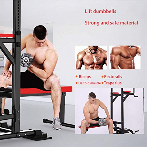 ZYQDRZ Multifunctional Power Tower, Pull-Up And Pull-Down Station, Desktop Home Fitness Equipment, Adjustable Weight Training Heavy-Duty Fitness Machine