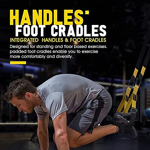 Aedcbaide Suspension Trainer, Fitness Suspension System Training Kit Suspension Straps Bodyweight Home Resistance Kit Suspension Trainer Home Gym Workout Equipment for Working Out Indoor Outdoor