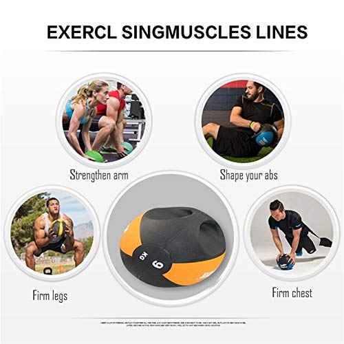 Medicine Ball AGYH Binaural, Boxing Training Strength Training Core Training Rubber Bouncy Ball, 10kg/22lb