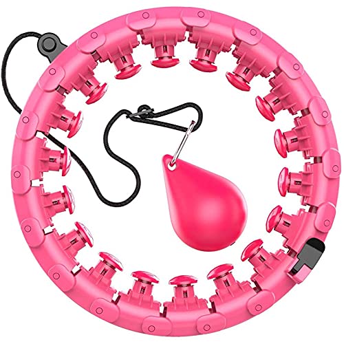 BIZS Weighted hula tires Adjustable Sport Hoops Fitness Intelligent Weighted Smart Abdomen Fitness Equipment Equipment Gym Home Training Weight Loss (Color : Pink)