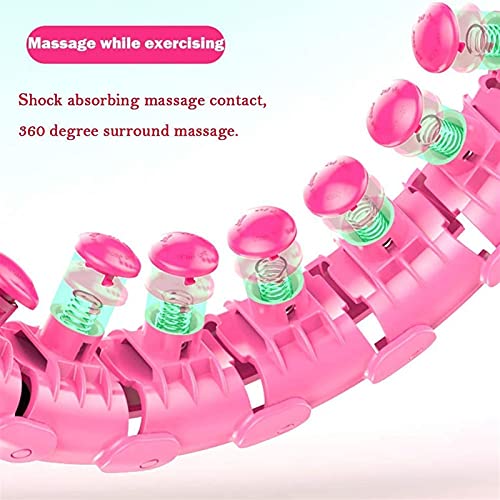 BIZS Weighted hula tires Adjustable Sport Hoops Fitness Intelligent Weighted Smart Abdomen Fitness Equipment Equipment Gym Home Training Weight Loss (Color : Pink)