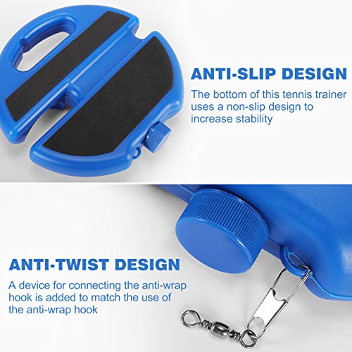 Fostoy Tennis Trainer Rebound Balls with Rope Practice Tool Training Sports Exercise Base for Women Men Childen Player Beginner Blue