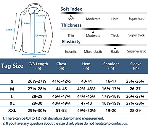 Little Donkey Andy Men's Hooded Softshell Jacket for Trail, Travel and Hiking, Windproof, Water Resistance Black Size XL