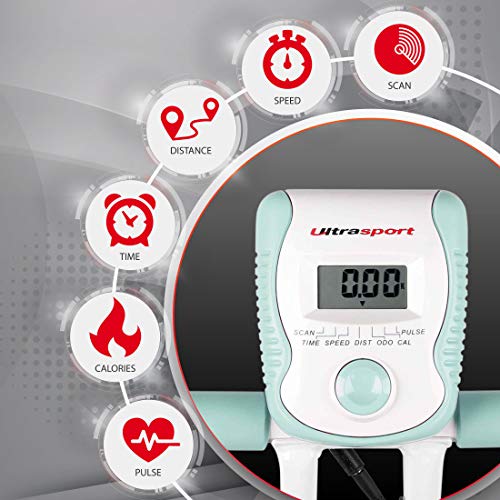 Ultrasport F-Bike with Hand Pulse Sensor, Fitness Bike Trainer, Sporting Equipment, Ideal Cardio Trainer, Foldable Indoor Trainer for Home Use, Different Resistance Levels, Suitable for Everyone