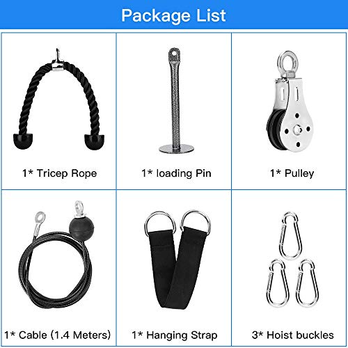 Elikliv Fitness Pulley Cable System DIY Loading Pin Lifting Triceps Rope Machine Workout Adjustable Length Home Gym Sport Accessories