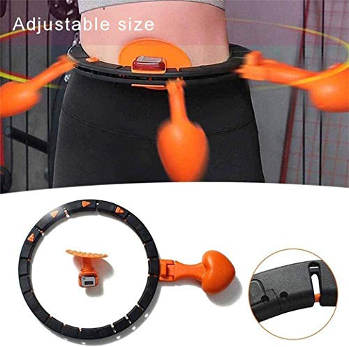 2 Packs Non Dropping Smart Hula Hoop, Weighted Hula Hoop with Intelligent Counting Adjustable Hoola Hoops 360°Rotating Hot