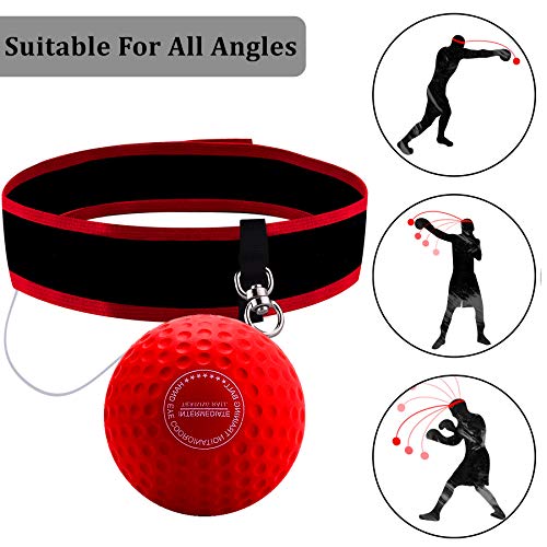 Dermasy Boxing Reflex Ball, 2 Difficulty Levels Boxing Training Ball with Headband Perfect for Agility,Reaction, Punching Speed, Fight Skill, Fitness and Hand Eye Coordination Training