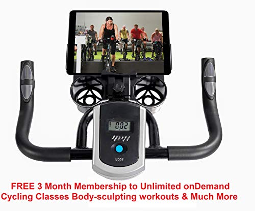 UK Fitness Indoor Exercise Bike Indoor Cycling Cardio Work Out Cycle 13kg Fly Wheel Includes 3 Month Membership to Studio SWEAT onDemand classes