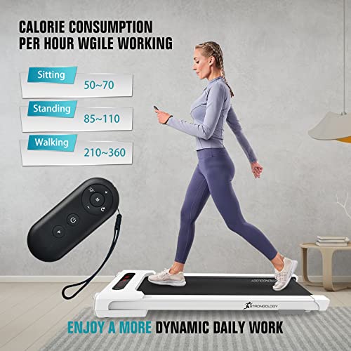 Strongology Home & Office Ultra Quiet 560W Adjustable Speed Slimline MOTIONIC Bluetooth Treadmill with LED Display - Fully Assembled