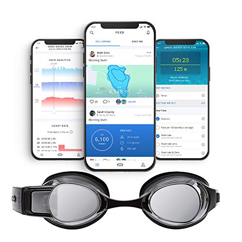 FORM Smart Swim Goggles, Fitness Tracker for Pool, Open Water and Swim Spa with a See-Through Display that Shows your Metrics while Swimming