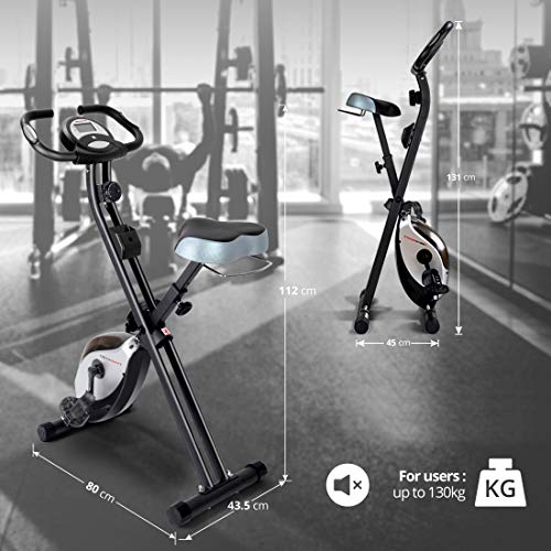 Ultrasport F-Bike and F-Rider, Fitness Bike Trainer, Sporting Equipment, Ideal Cardio Trainer, Foldable Indoor Trainer for Home use, Different Resistance Levels, LCD Display, Suitable for Everyone