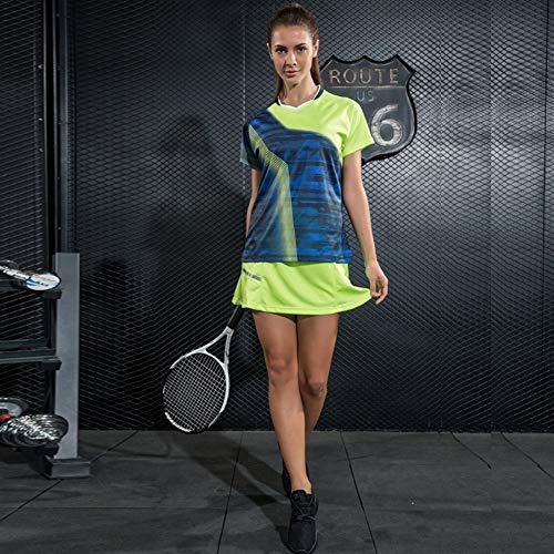 FKJSP New Breathable Polyester Tennis Skorts Woman Pantskirt Anti-emptied Sports Skirts For Badminton Running Fitness 2 In 1 (Color : Orange, Size : L)