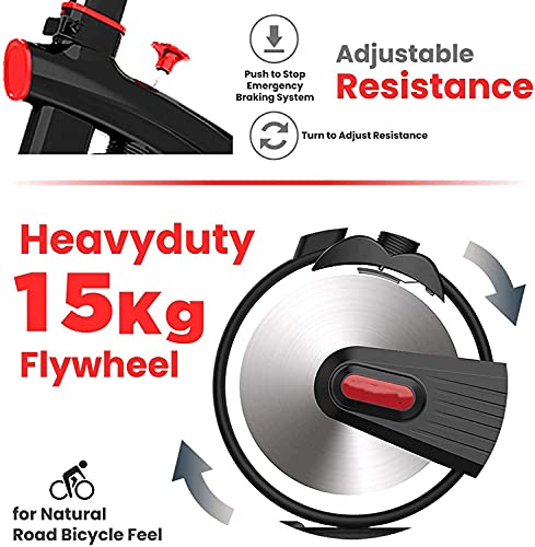 Spinning Bicycle, Home Exercise Bike, Small Indoor Weight Loss Bike, Silent Exercise And Fitness Equipment Spin Bike Exercise Cycle For Home Gym With 15kg Spinning Flywheel - Heavy Duty Indo