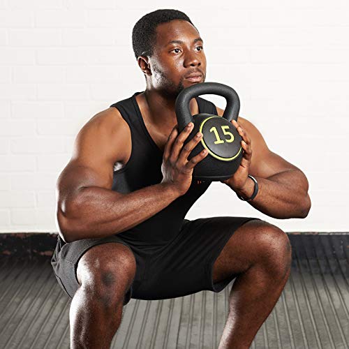 Mirafit 3pce Kettlebell Weight Set with Stand - 5, 10 and 15lbs (2.2kg, 4.5kg and 6.8 kg)