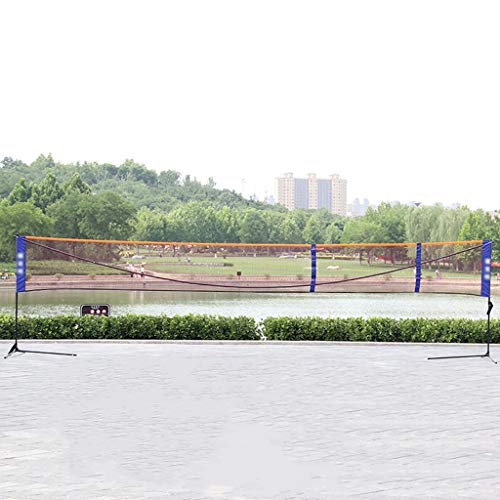 Tennis net Ball network Folding Tennis Stand Badminton Net Rack Portable Folding Simple Standard Mobile Venue Outdoor Net Best Gift Color : Black, Size : Net width=610cm(Adjustable)