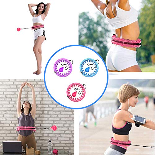 Intelligent Weighted Hula Hoop, 18 Segments Adjustable/Abdominal Massage/Fitness/Weight Loss, Automatic Rotating Ring Won't Fall, Lightweight and Portable Home/Outdoor Hula Ring