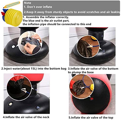 FOYOCER Punching Bag Kids Freestanding Boxing Inflatable Kids Punching Bag Bounce Back for Practicing Karate MMA Fitness Boxing Bag for Toddler Tall 61”(Air Pump & Repair Stickers Included)