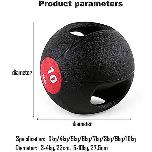 PLUY Wear-resistant slam ball Medicine Balls,Bouncy Ball with Anti-Slip Textured Surface,Ergonomic Dual Handle for Strengthening Core Muscles,Cardio Workouts and Resistance Training (Siz