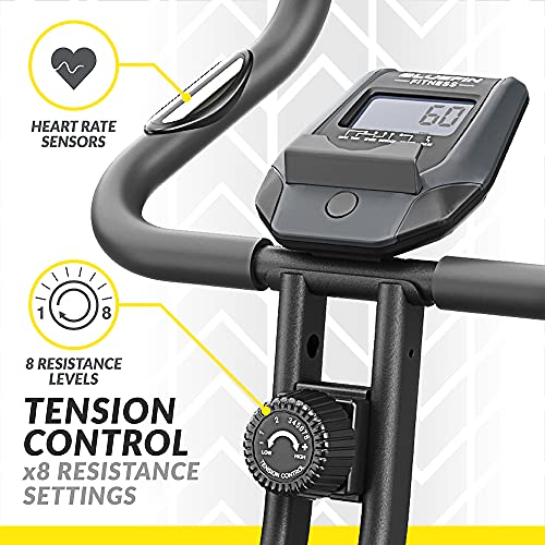 Bluefin Fitness Tour XP Exercise Bike | Home Gym Equipment | Heavy-Duty Steel Frame | Foldable Design | 8 x Resistance Levels | Heart Rate Sensors | Kinomap App Compatible | LCD