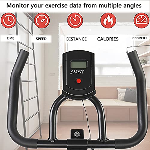 Yclty Home Exercise Bike,Indoor Cycling Stationary Spin Bikes training,Ideal Cardio Trainer Adjustable Magnetic Resistance Aerobic Workout with Bottle Holder for Fitness Gym,Super-Silent,Black and R