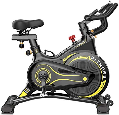 MQIQI Indoor Exercise Bike, Cycling Spin Bike Cardio Workout W/Belt Driven Flywheel Cycling Adjustable Handlebars Seat Resistance