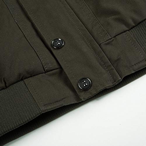 LSSM Winter Plus Size Cotton Jacket Men's Multi-Pocket Tooling Jacket Men's Jacket Casual Windbreaker Cotton Military Jacket Water Resistant Windbreaker Jacket Faux Leather Green 5XL