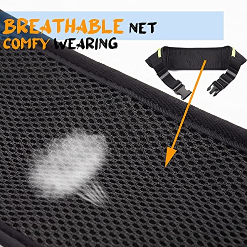 LocoJoy Best Comfortable More Soft Adjustable Running Belt with Reflective Strip That Fit All Phone and All Waist Sizes for Running, Workouts, Outdoor Sports,Training Money Belt & More, Pure Black