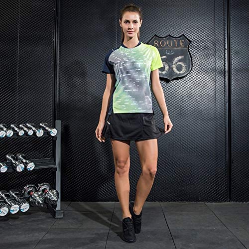 FKJSP New Breathable Polyester Tennis Skorts Woman Pantskirt Anti-emptied Sports Skirts For Badminton Running Fitness 2 In 1 (Color : Orange, Size : L)