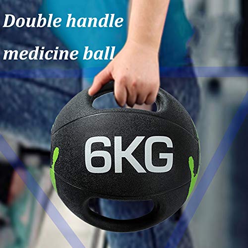 Medicine Balls WXYZ Fitness Double Handle, Rubber Solid Training Ball, Strength Training 3kg, 4kg, 5kg, 6kg, 7kg, 8kg, 9kg, 10kg (Size : 3kg)